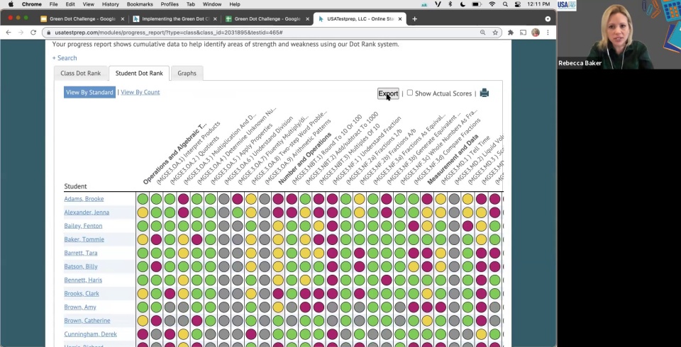 Screenshot from Green Dot Challenge video
